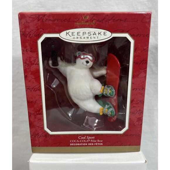 Hallmark Keepsake Ornament Coca-Cola Polar Bear Snowboard Decoration Cool Sport - Picture 2 of 3